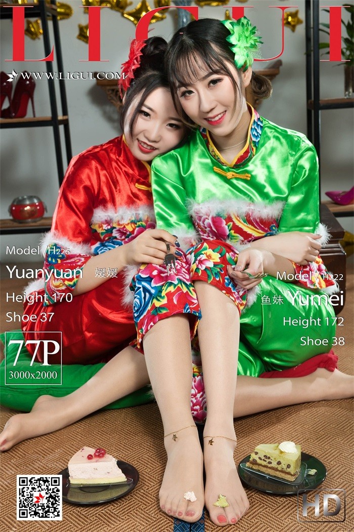 [Ligui丽柜] 2018.12.28 炫彩姐妹花 Model 媛媛&鱼妹 [77+1P/112MB]插图1