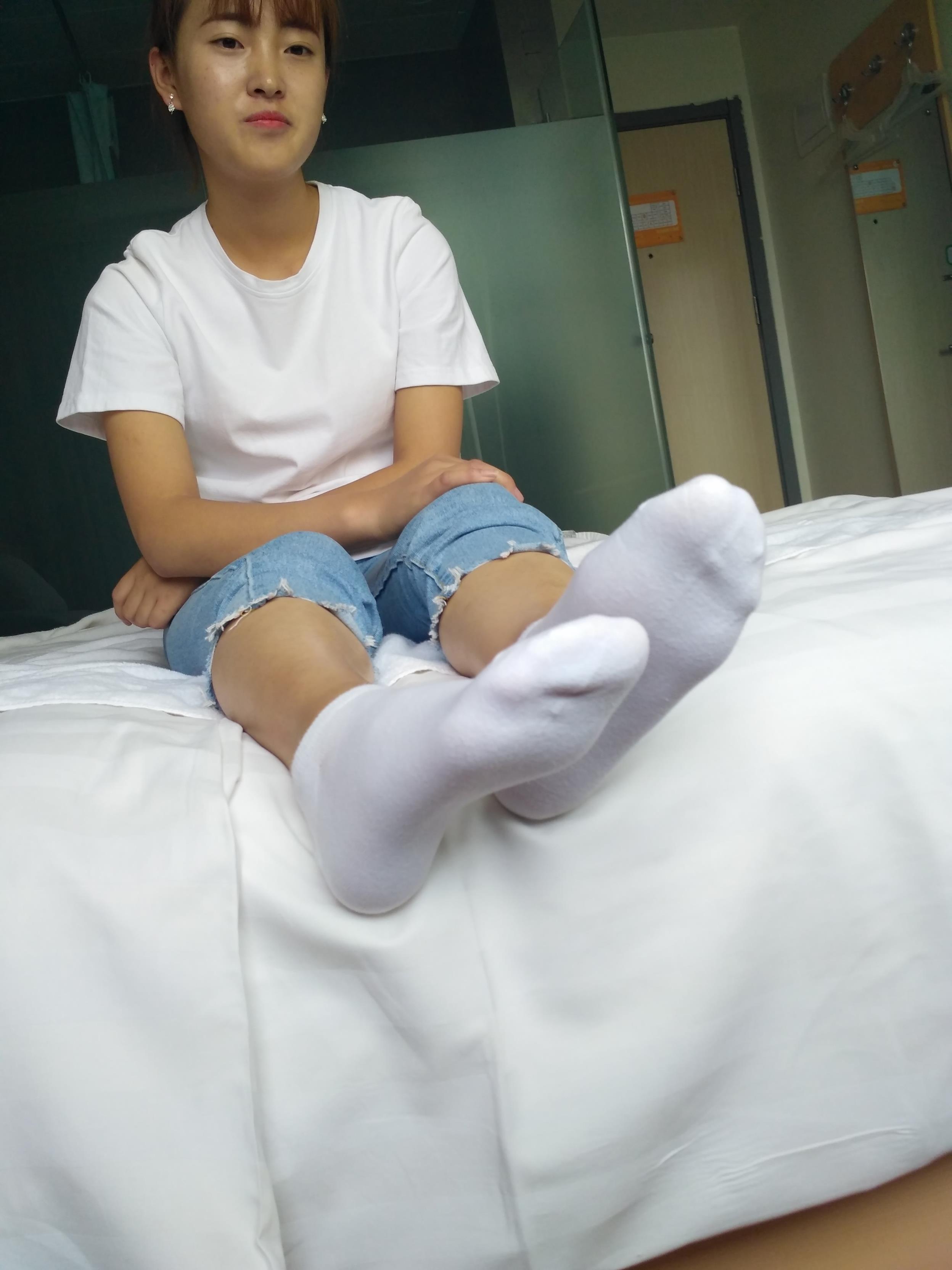 白棉袜 白色帆布 玉足 [220P/1V/980M]插图6