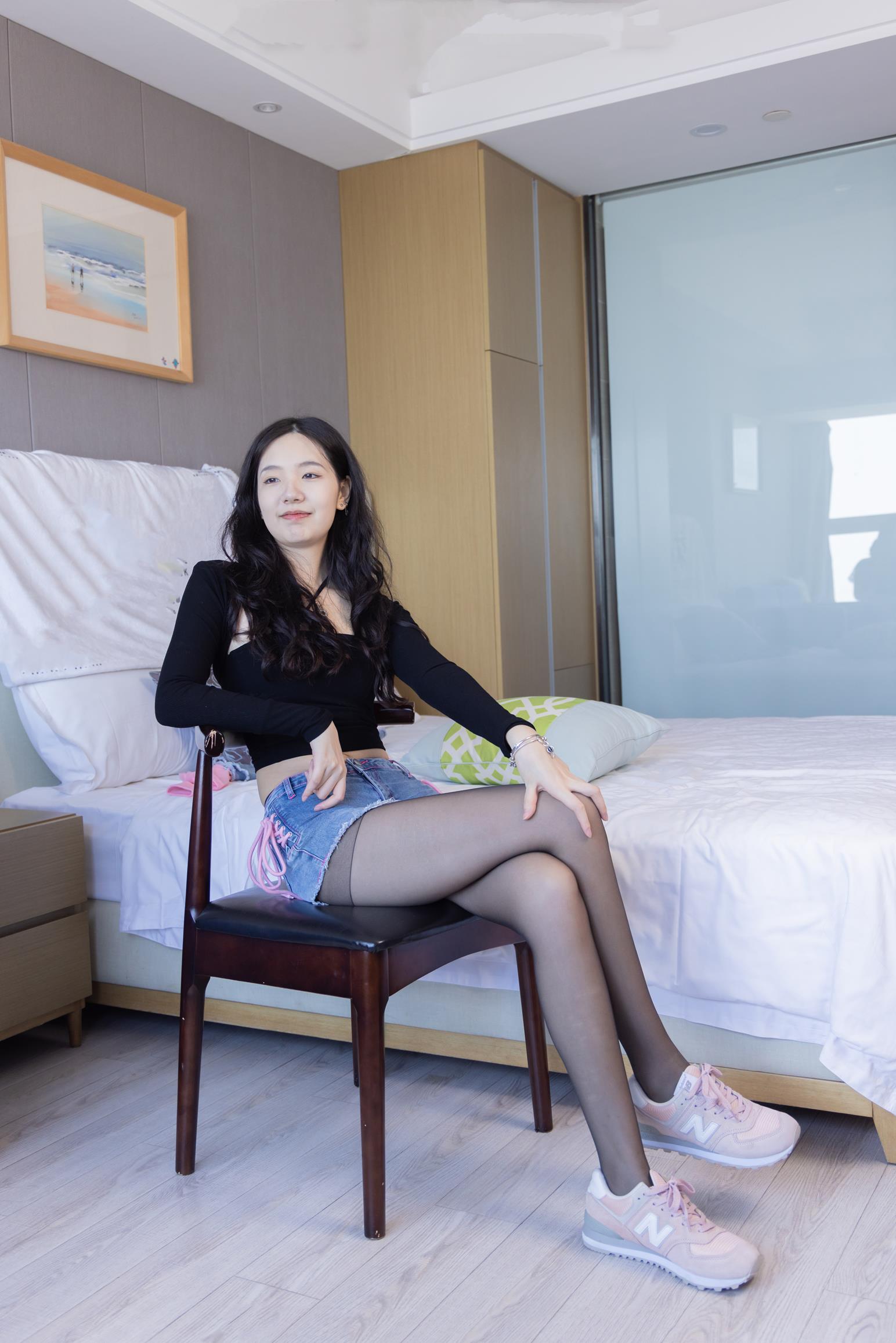 袜啵啵 317 小甜豆花絮版运动鞋可拆卸牛仔裤粉棉袜黑丝[140P/1V/6.37G]插图