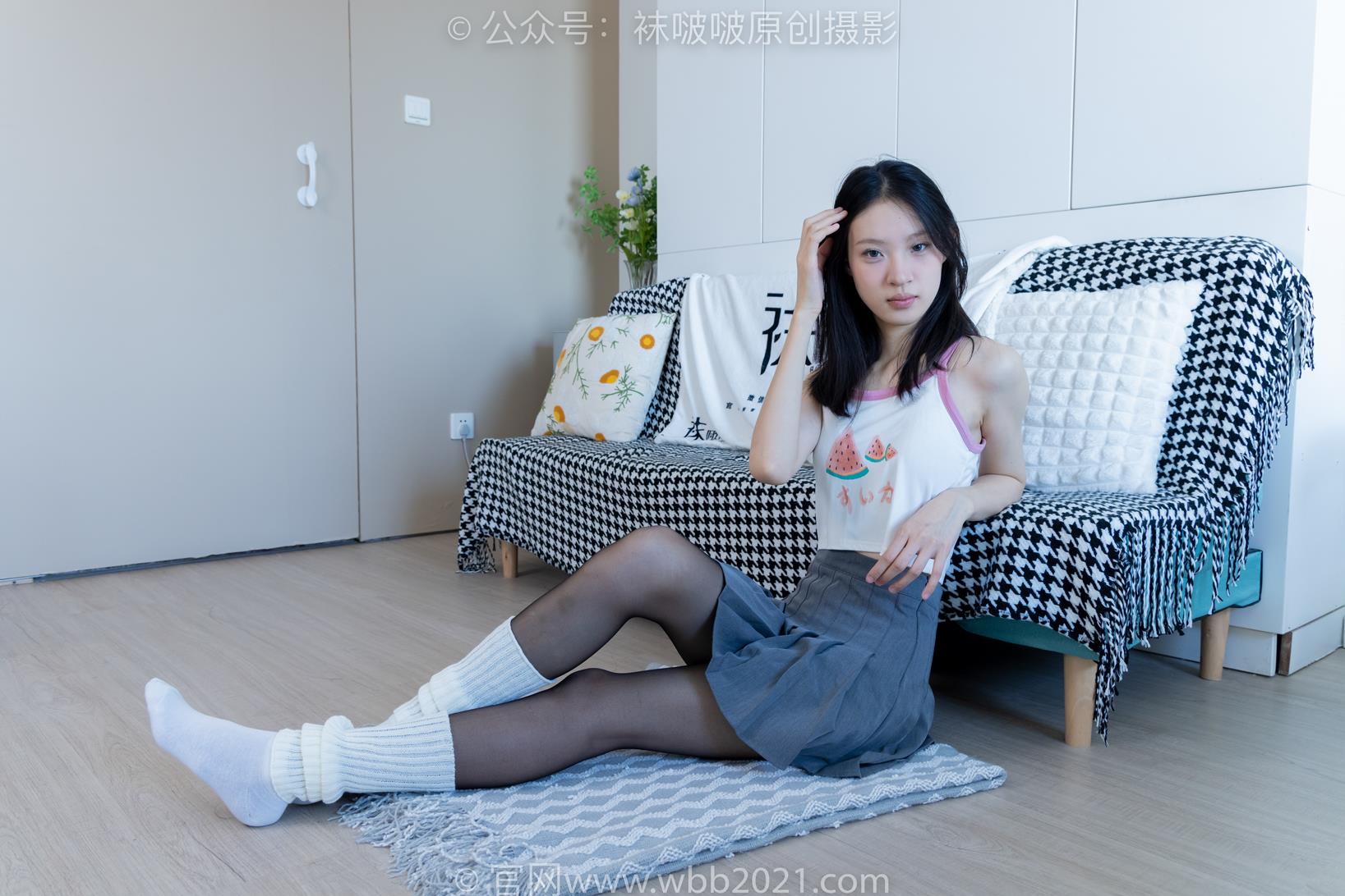 袜啵啵 333期 雪糕板鞋白棉袜黑丝脚尖加固款堆堆袜[140P/1V/4.03G]插图