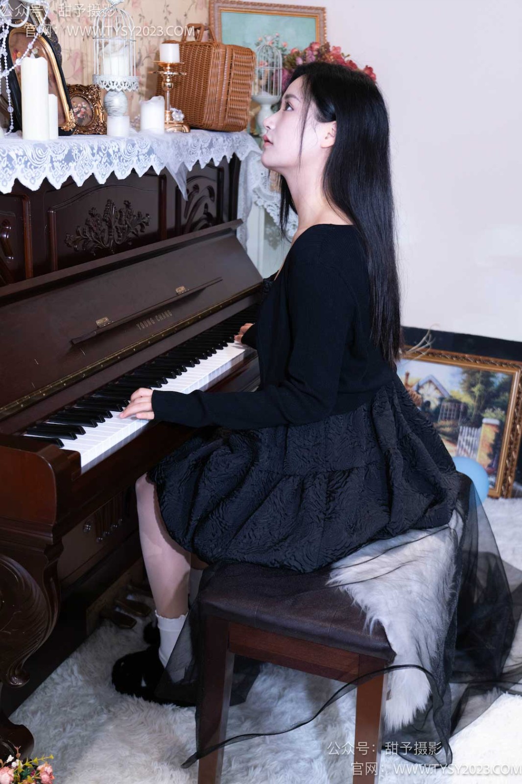 甜予摄影 002:澜澜-拖鞋、白棉袜、肉丝（脚尖加固款）[131P/2V/13.46GB]插图4