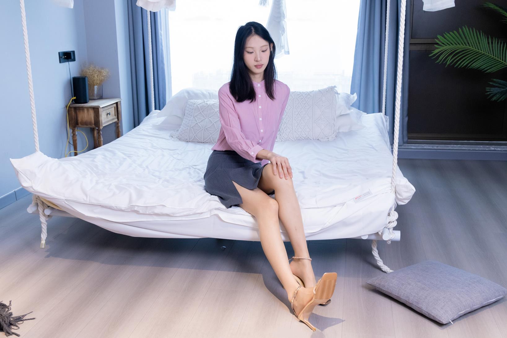 袜啵啵 341期 花絮版 雪糕高跟鞋高跟凉鞋肉丝脚尖加固 [150P/1V/8.45G]插图