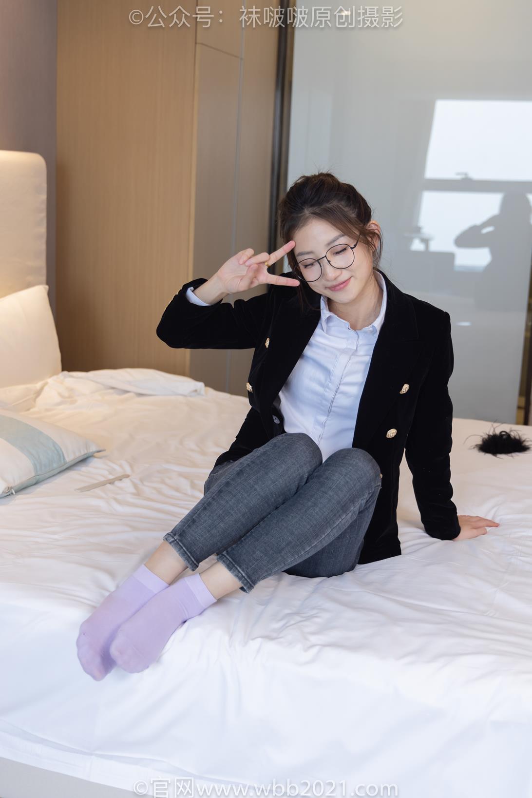 袜啵啵 积分兑换024期 小沫[花絮版加常规版]两双高跟长靴紫色棉袜[150P/2V/8.73GB]插图1