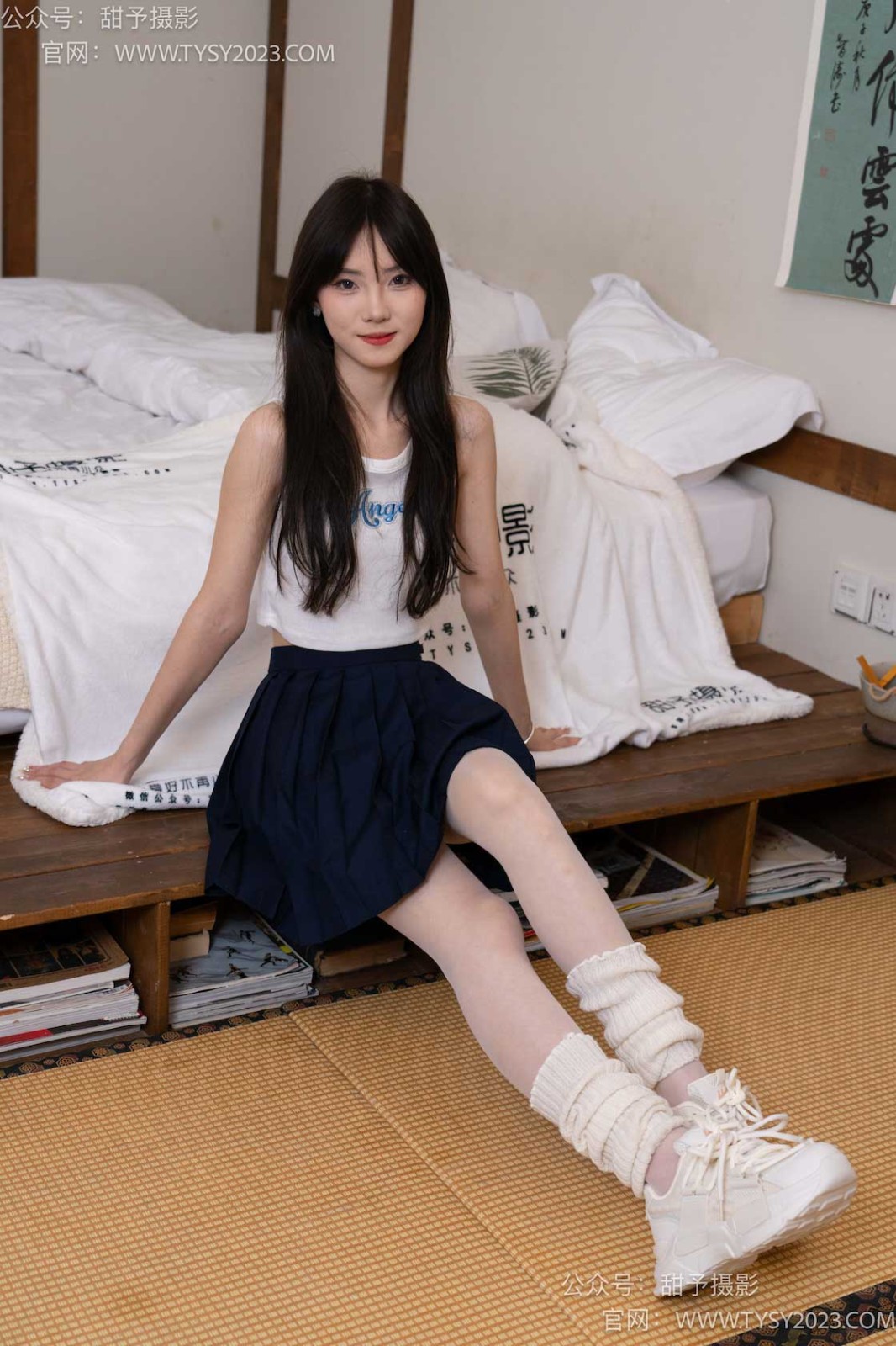 甜予摄影 NO.018 璇璇-运动鞋、白丝（脚尖加固款） [130P/2V/10.01GB]插图1