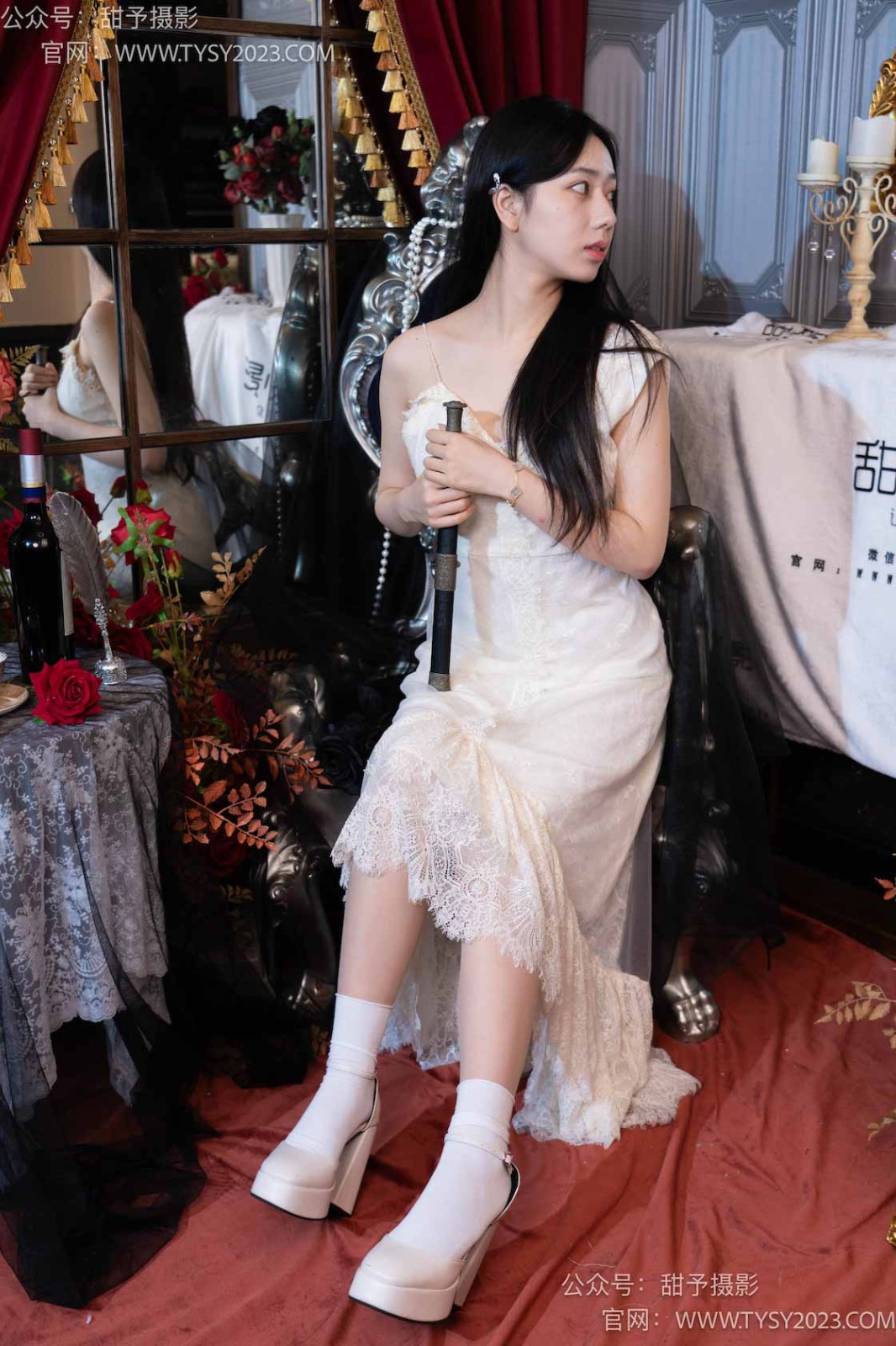 甜予摄影 NO.027 鱼鱼-高跟、白棉袜、肉丝（脚尖加固款）[103P/2V/9.32GB]插图2