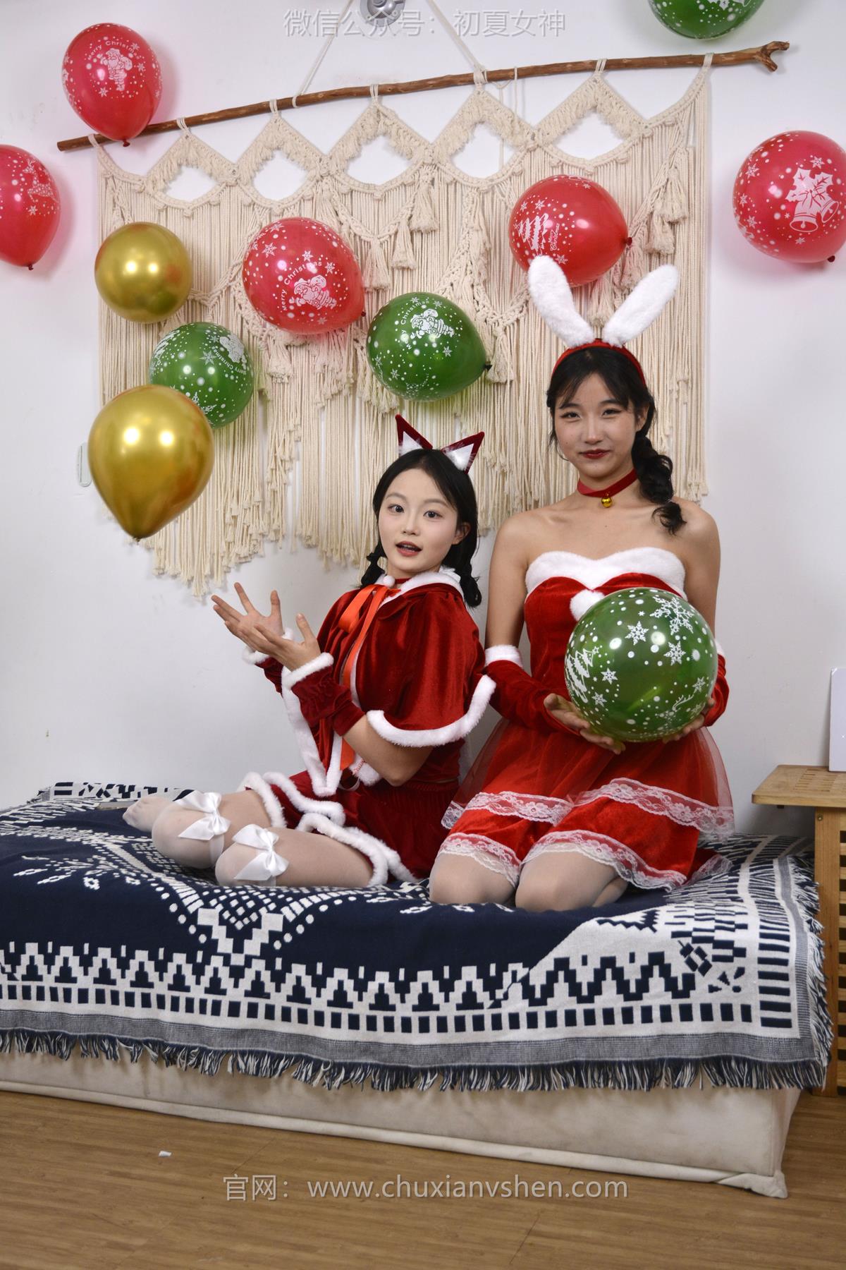 129期 点点、双双~圣诞快乐2023年尾声逮到两只小兔子，祝大家圣诞快乐[140P/2V/1.54G]插图7