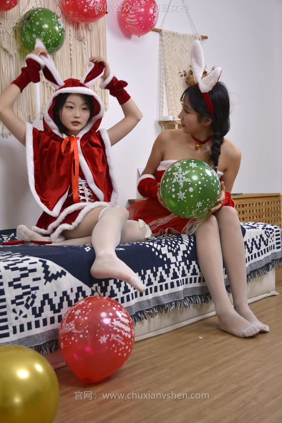 129期 点点、双双~圣诞快乐2023年尾声逮到两只小兔子，祝大家圣诞快乐[140P/2V/1.54G]插图5