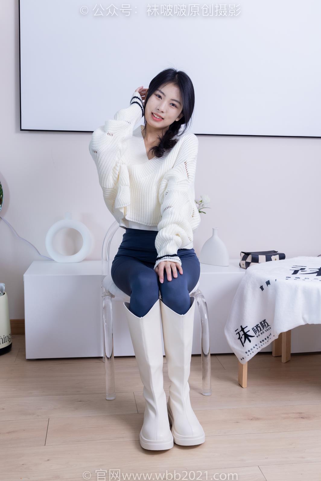 袜啵啵 389期花絮版 奶油长靴高跟凉鞋黑丝脚尖加固瑜伽裤库里丝裸足[190P/1V/7.96G]插图2