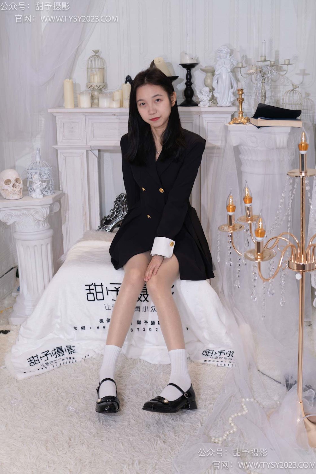 甜予摄影 NO.075 小桃-皮鞋、白棉袜、肉丝（脚尖加固款）[129P/2V/9.67GB]插图1