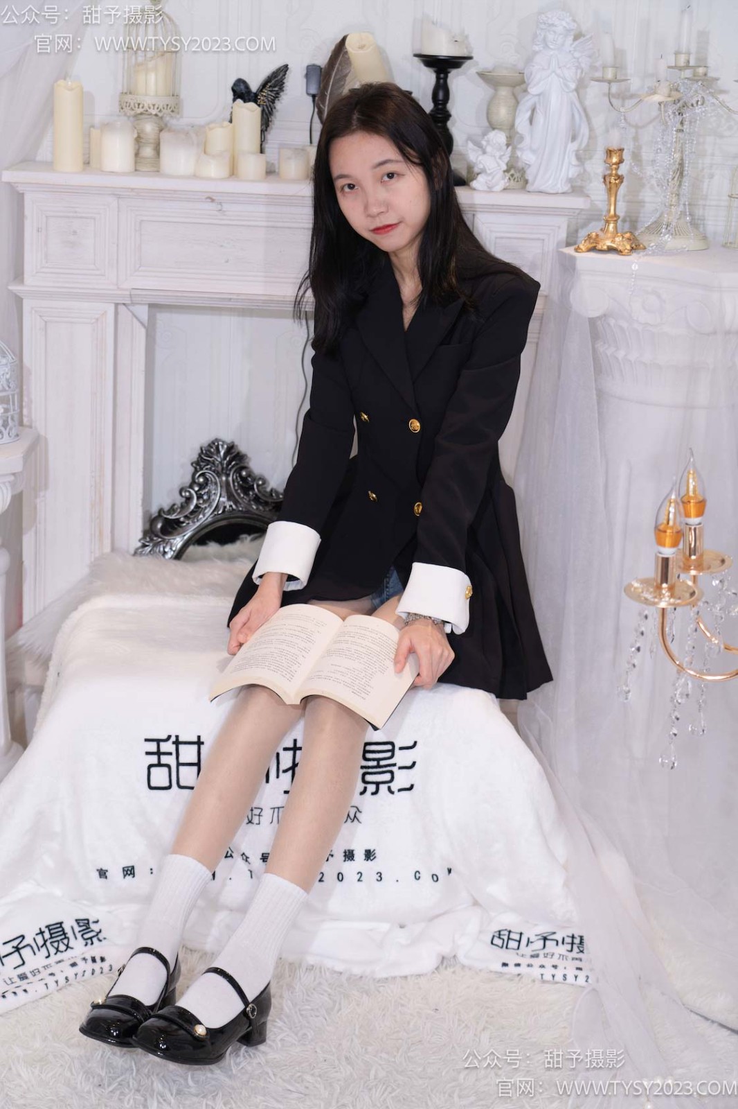 甜予摄影 NO.075 小桃-皮鞋、白棉袜、肉丝（脚尖加固款）[129P/2V/9.67GB]插图3
