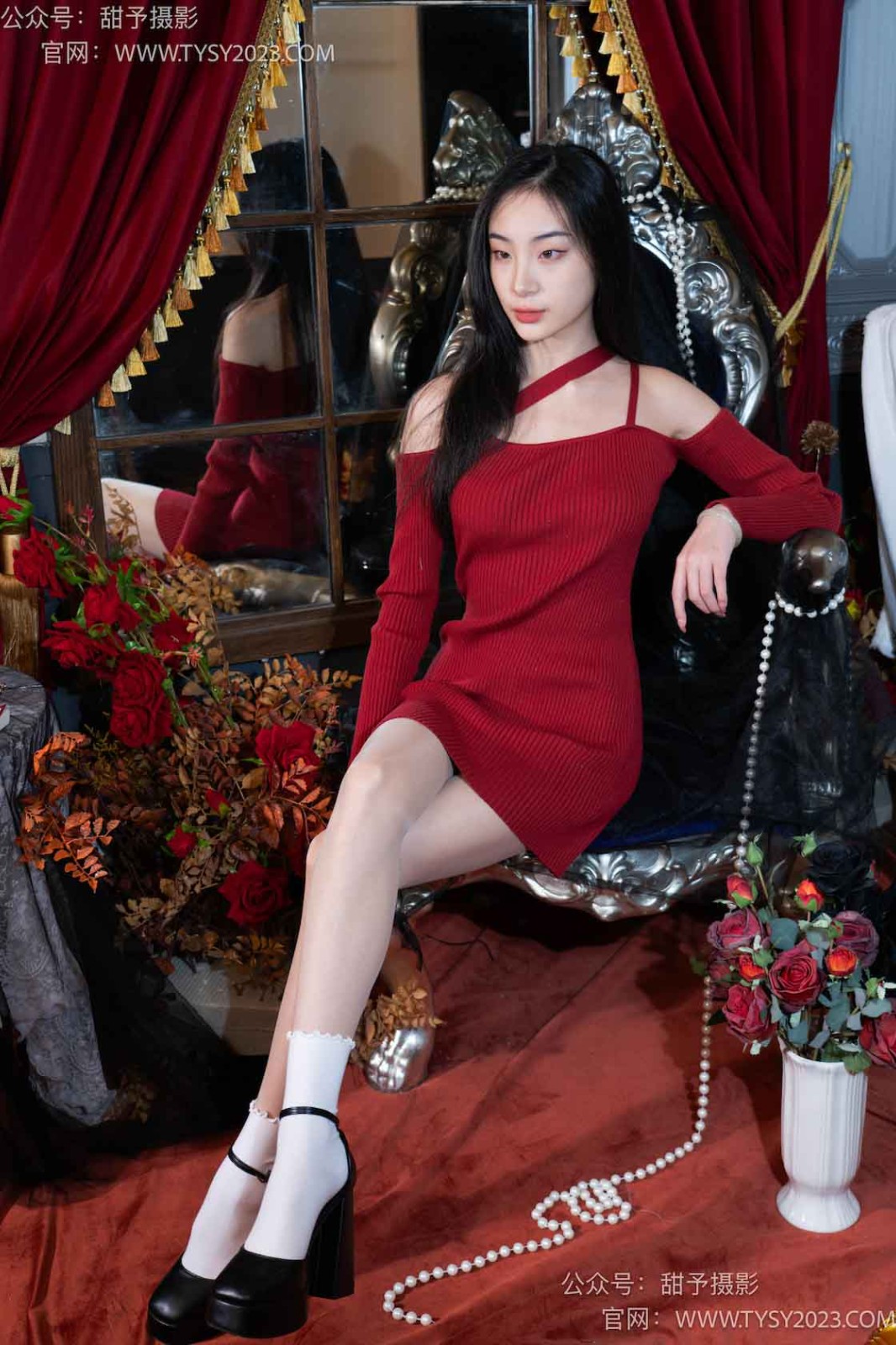 甜予摄影 NO.090 小狸-高跟鞋、白棉袜、肉丝（脚尖加固款）[124P/2V/9.58GB]插图4