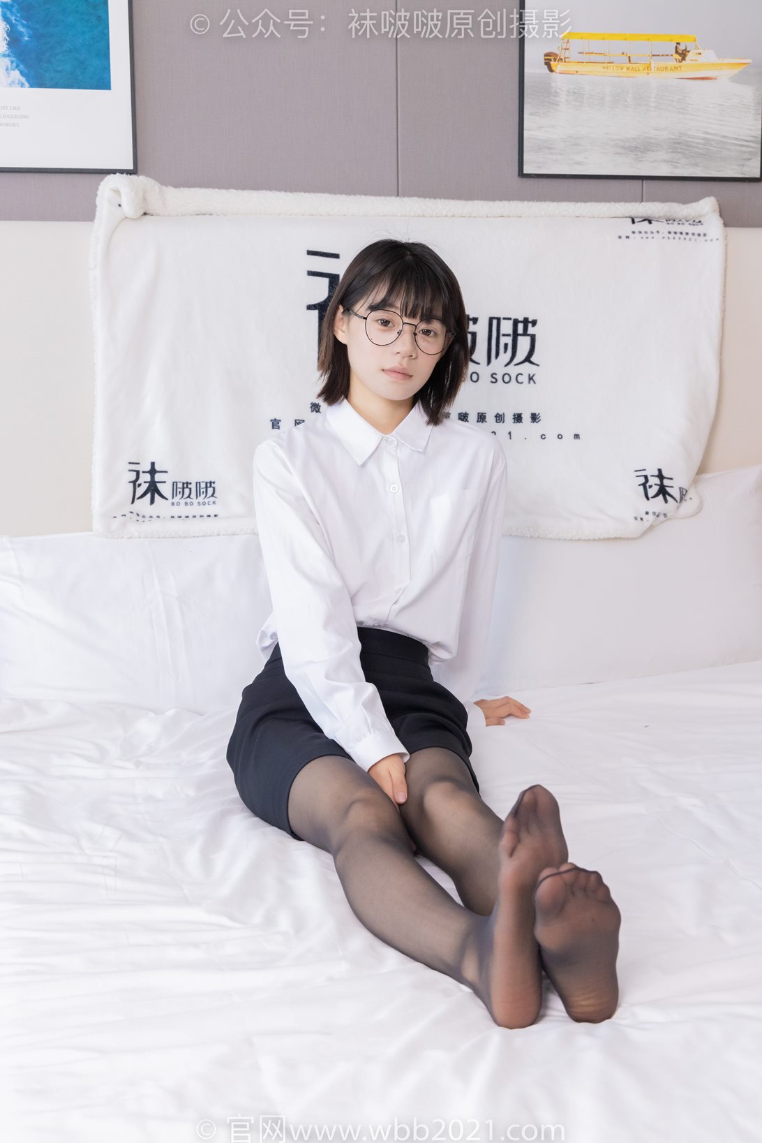 袜啵啵436期：糯米-OL至服、两双平底鞋、薄黑丝（脚尖透明款）、厚肉丝[150P/1V/6.51G]插图2