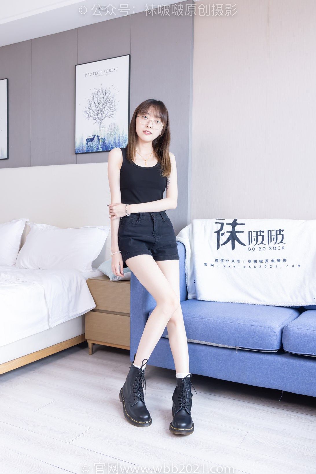 袜啵啵445期：稚予-长靴、马丁短靴、黑丝（脚尖加固款）、白棉袜 [145P/1V/5.39G]插图3