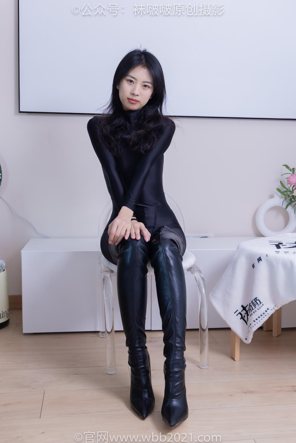 袜啵啵448期花絮版：奶油-高跟长靴、肉丝（脚尖加固款）、连体泳衣裤里丝 [209P/1V/10.1G]插图1