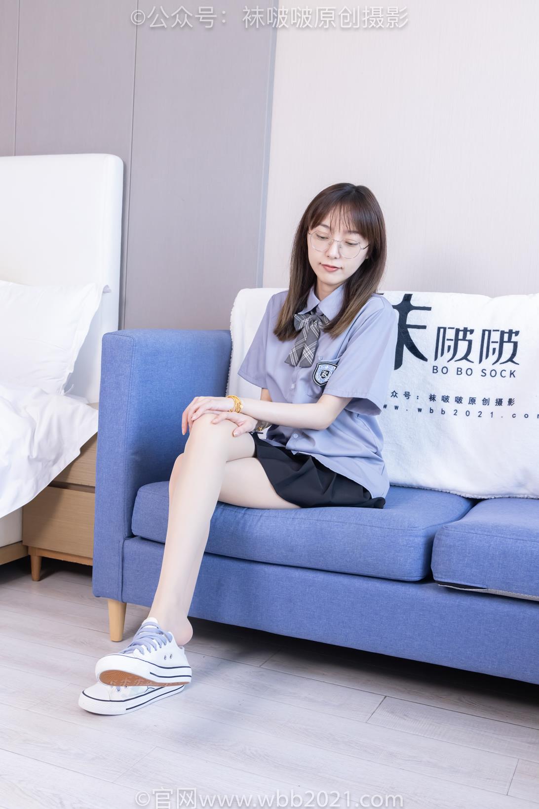 袜啵啵460期：稚予-JK至服、皮鞋、帆布鞋、薄白丝（脚尖加固款）[163P/1V/7.16G]插图1