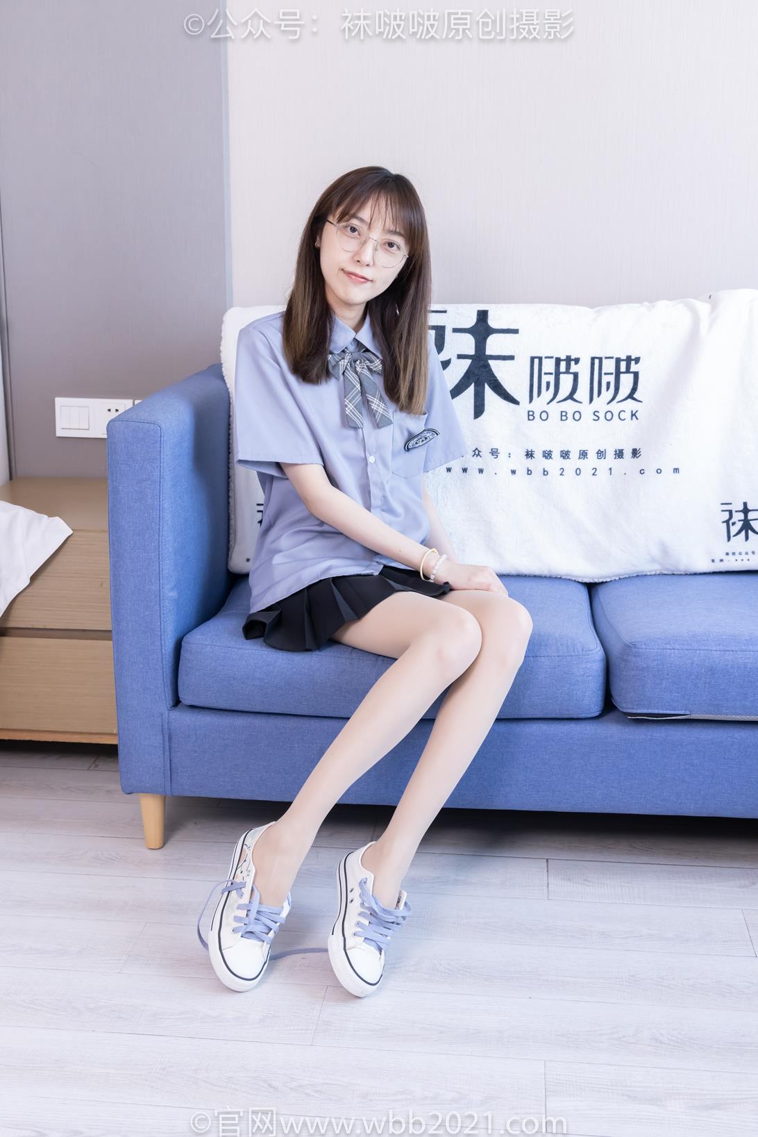 袜啵啵460期：稚予-JK至服、皮鞋、帆布鞋、薄白丝（脚尖加固款）[163P/1V/7.16G]插图