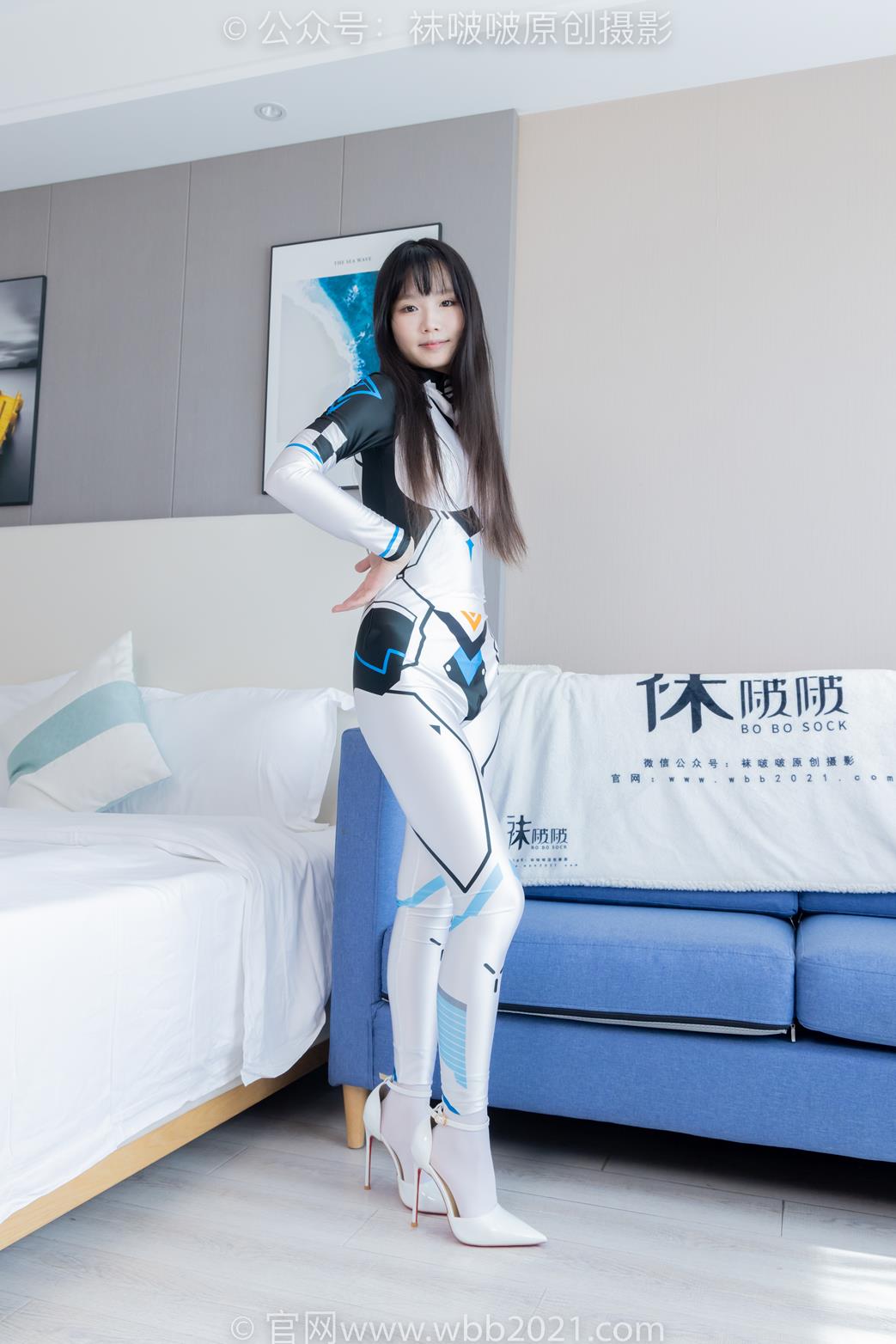 袜啵啵463期：甜甜圈-高跟鞋、厚白丝、裸足、连体衣裤里丝 [140P/1V/5.61G]插图1