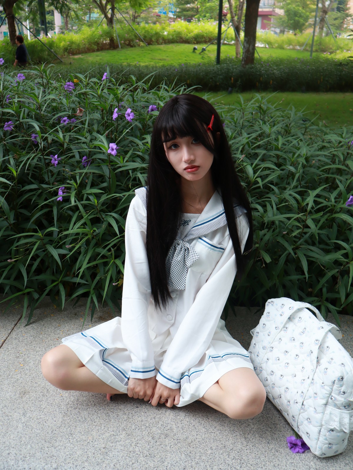 JK长发小妹 白丝/裸足 某个人摄影师原创约拍 [271P/18V/6.1G]插图