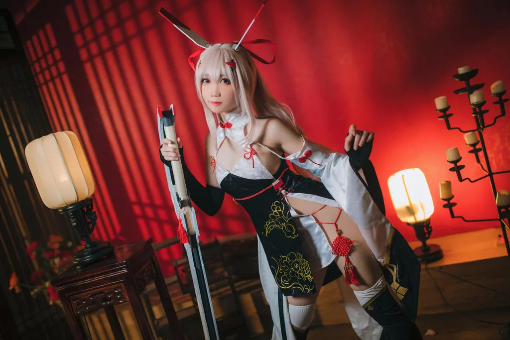 焖焖碳 – 碧蓝航线 绫波旗袍 新岁之鬼神[25P/417MB]插图3