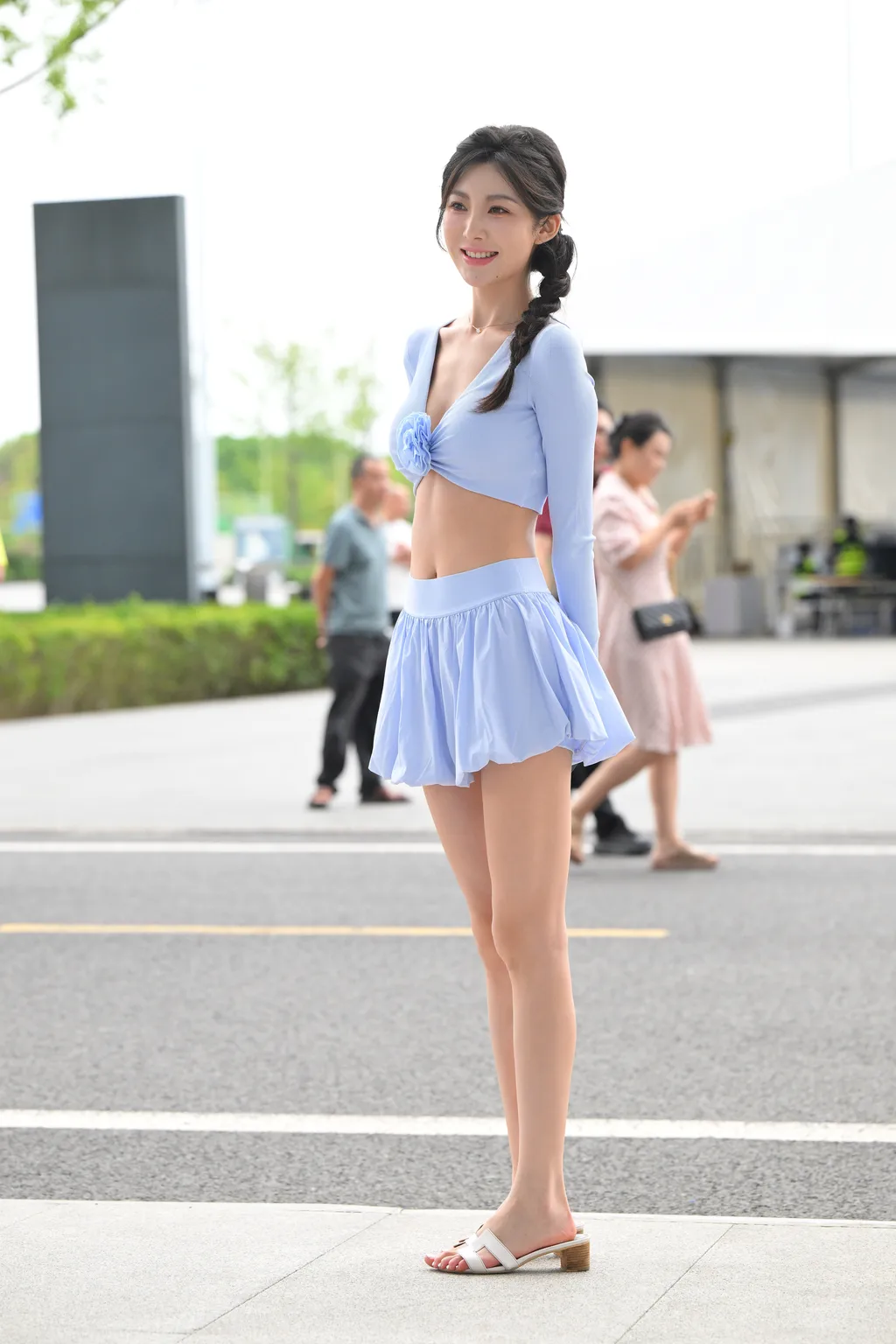 精选街拍作品 NO.6312 甜美蓝色套装裙[124P/310MB]插图