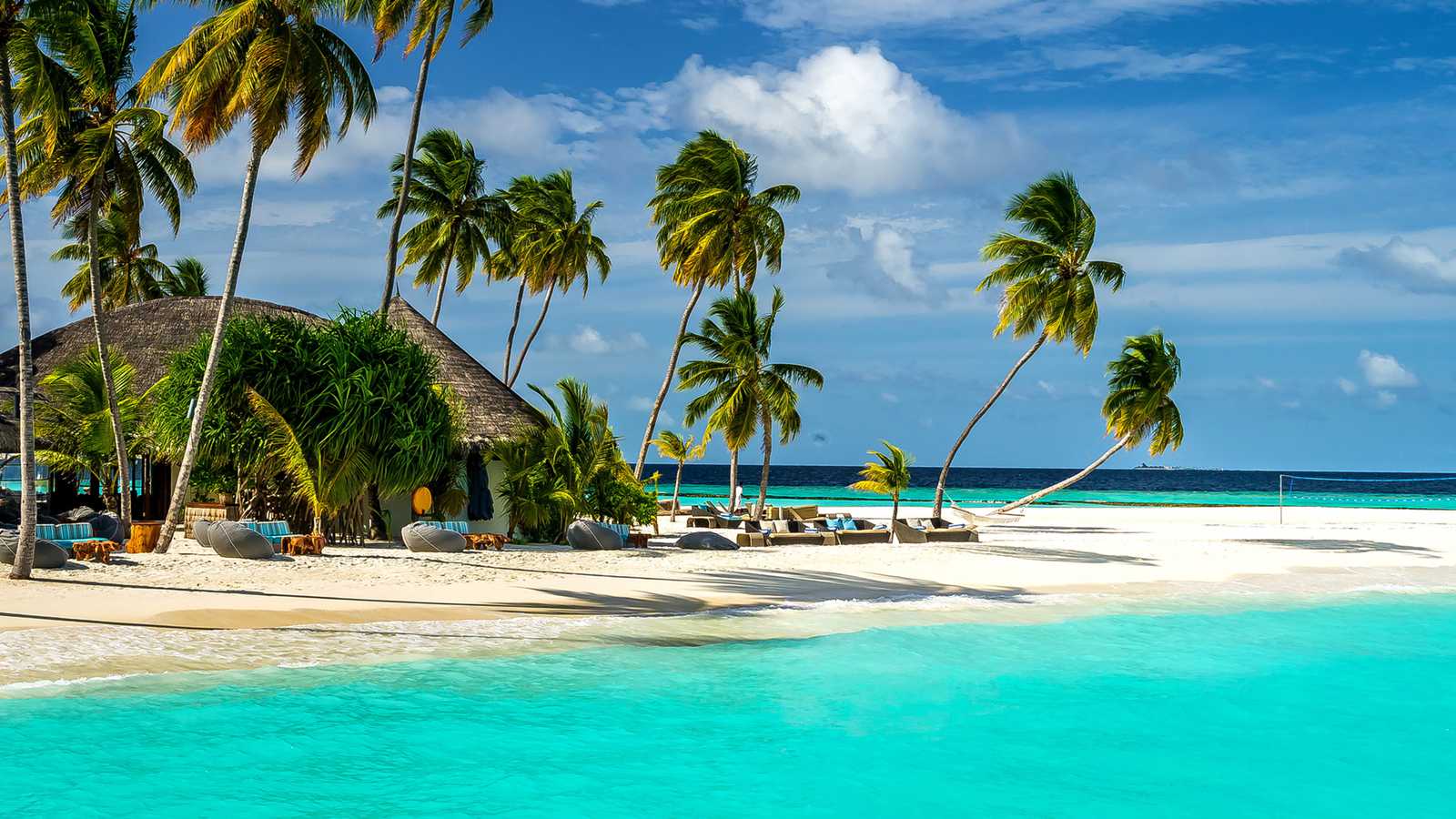 桌面壁纸 027 马尔代夫 海边i沙滩风景 5120×1440带鱼屏壁纸插图