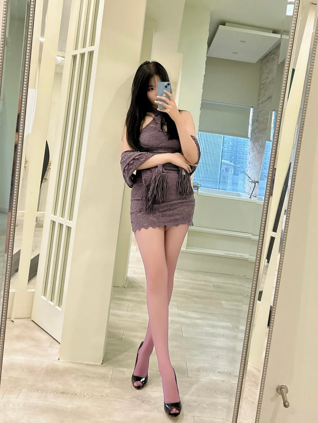 轩萧學姐 – 紫色旗袍[140P/288MB]插图1