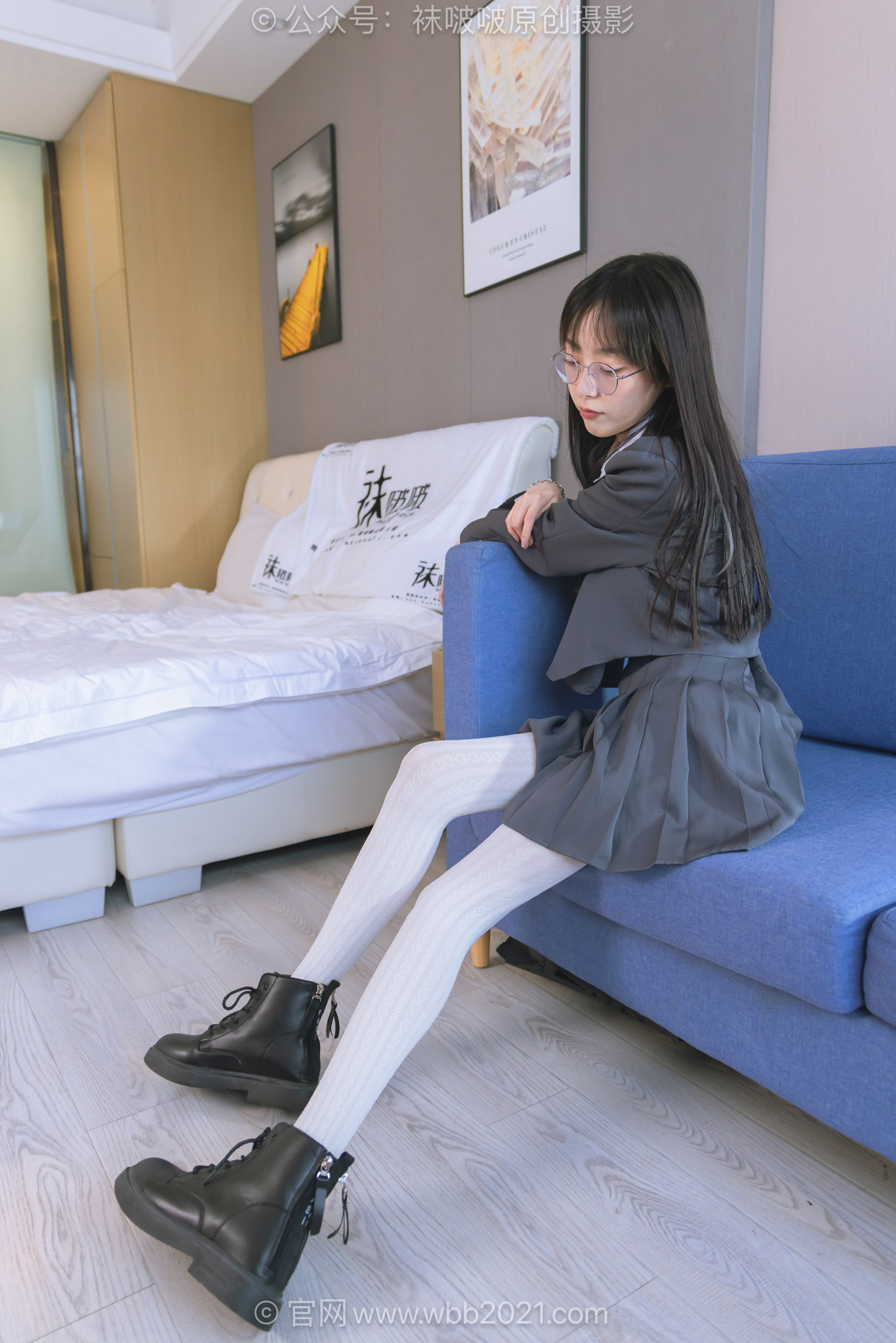 袜啵啵637期花絮版稚予短靴厚白丝（爱心麻花款）学苑风[140P/1V/5.69G]插图6