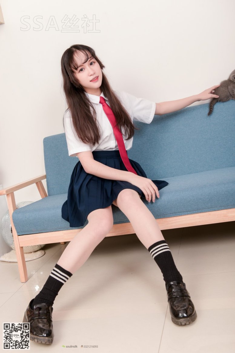 [SSA丝社]超清写真 NO.141 丹丹 JK至服黑色半膝袜肉丝穿搭示范 [133P/2.09GB]