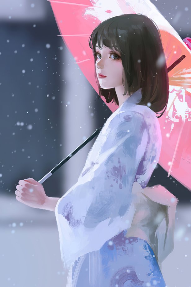 桌面壁纸 005 撑伞女孩 日本和服镁钕 4k动漫壁纸 3840×2160