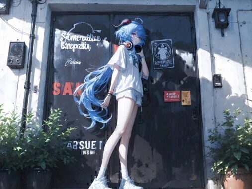 桌面壁纸 012 原神 甘雨 蓝发 白色短袖 夏装 4K动漫壁纸 3840×2400