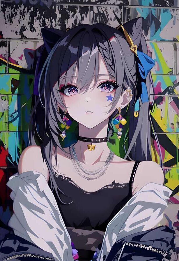 桌面壁纸 009 刻晴 涂鸦墙背景 4K壁纸 3840×2160 